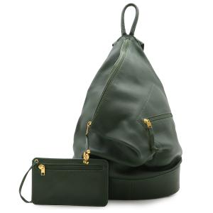 LOEWE ロエベ アントン スリング リュックサック バックパック カーフレザー グリーン 緑 シルバー金具 ポーチ付き