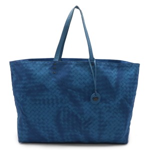 BOTTEGA VENETA ボッテガ ヴェネタ イントレッチオ リュージョン トートバッグ ショルダーバッグ ナイロン レザー ブルー 青 チャーム付