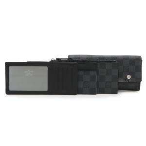 LOUIS VUITTON ルイ ヴィトン ダミエグラフィット ポルトフォイユ ロン モデュラブル 2つ折長財布 二つ折り長財布 イニシャル入り N63084