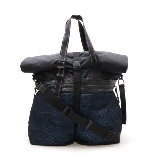 BOTTEGA VENETA ボッテガ ヴェネタ トートバッグ 2WAY ショルダーバッグ ナイロン レザー ブラック 黒 ブルー 青 573062