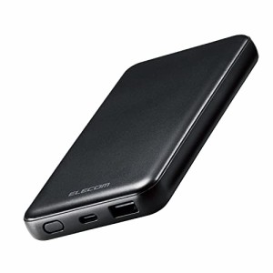 エレコム モバイルバッテリー 10000mAh 大容量 ( USB PD対応 ) 20W Type-C×1 / USB-A×1 【 iPhone / Android 各種対応 】 PSE認証 ブラ