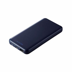 エレコム モバイルバッテリー 10000mAh 大容量 ( USB PD対応 ) Type-C×1 / USB-A×1 【 iPhone/Android 各種対応 】 PSE認証 ネイビー D