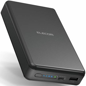 エレコム モバイルバッテリー 20000mAh 大容量 ( USB PD対応 ) Type-C×1 / USB-A×1 【 iPhone/Android 各種対応 】 PSE認証 ブラック D