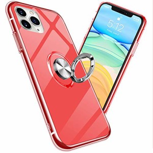 iPhone 11 Pro ケース クリア 透明 TPU 耐衝撃 リング付き クリア 落下防止 スタンド機能 メッキ ケース防塵 薄型 軽量 一体型 変形防止 