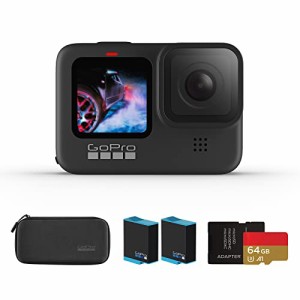 GoPro HERO9 Black アクションカム アクションカメラ ゴープロ 水中カメラ （HERO9Black本体+認定SDカード(64GB) +予備 1720mAhバッテリ