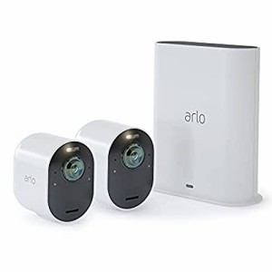 Arlo Ultra 2 スポットライトワイヤレスセキュリティカメラ 2台セット + スマートハブ/ネットワークカメラ/ワイヤフリー/Wi-Fi/防水/スマ