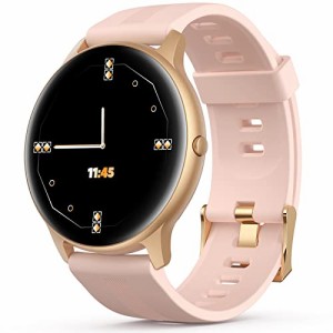 AGPtEK スマートウォッチ レディース 日本正規品 1.3インチ 33ｍｍ 腕時計 smart watch for women 高清スクリーン 5ATM防水 睡眠モニター