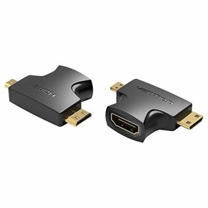 VENTION ミニHDMI マイクロHDMI HDMI 変換アダプタ Mini Micro 2in1 超小型 1080P/60Hz (ミニHDMIとマイクロHDMI から HDMI) / AGFB0