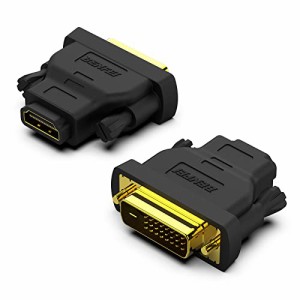DVI-HDMI、Benfei双方向DVI（DVI-D）-HDMIオス-メスアダプター、金メッキコード2個