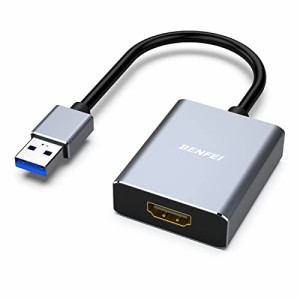 BENFEI USB 3.0 - HDMI アダプターUSB 3.0 HDMI オス - メス アダプター usb接続 ディスプレイ USB HDMI ディスプレイアダプタ 1080P 耐