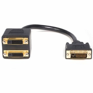 StarTech.com DVI-D - 2x DVI-D分岐ケーブル/30cm/1x DVI-D(25ピン) オス - 2x DVI-D(25ピン) メス/分配ケーブル/スプリッタ/ブラック DV