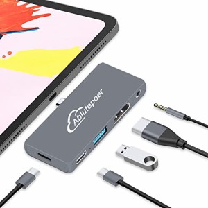 USB C ハブ 5-in-1 Type C ハブ iPad専用 Mac ハブ【4K@30Hz対応HDMI/ 60W PD急速充電/ USB-C2.0+USB3.0ポート/ 3.5mmオーディオジャック