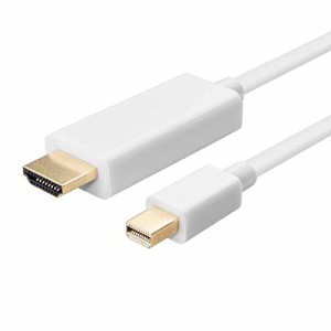 Mini DisplayPort→HDMIケーブル 1.8m 白 mdp→hdmi DisplayPortオス HDMIオス ミニディスプレイポート→HDMI