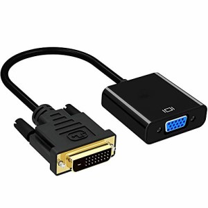 DVI-D 24+1 to VGA d-sub 変換アダプタ オス-メス dvi vga 変換ケーブル に対応 16cm (ブラック)