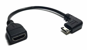 Access 【 右L型 】ミニHDMI オス から HDMI メス 変換ケーブル HDMIタイプAメス - ミニHDMIオス + マイクロファイバークロス付き AV09A-