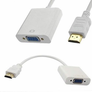 Rosebe HDMI-VGA(D-SUB)変換アダプタ hdmi 変換 アダプタ ケーブル ブラック 1080p対応 HDMI オス to VGA メスアダプタ(20CM) (白)