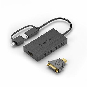 WAVLINK USB 3.0A/C-HDMI DVI アダプター/4K出力 ミニドッキングステーション ビデオグラフィックコンバーター/3840×2160マルチディスプ