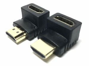 Access　HDMI L字 アダプタ HDMI変換アダプター 90度+270度 角度変更 4K解像度 HDR対応 2個セット HDMI オス メス HDMI延長アダプタ　AV1