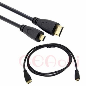 Micro-HDMI To Mini HDMI 変換 ケーブル 1m、1.8m タイプD-タイプA) ブラック 4k Ver 1.4、テレビ TV デジカメ ビデオ アクション カメラ