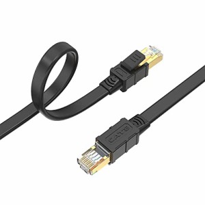 Mukko Lanケーブル Cat8 フラット カテゴリー8 イーサネットケーブル RJ45 インターネットケーブル ネットワーク lanケーブル 有線ランケ