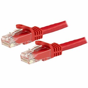 StarTech.com カテゴリー6 LANケーブル(Cat6) ツメ折れ防止カバー付きRJ45モールドコネクタ 15m レッド N6PATC15MRD