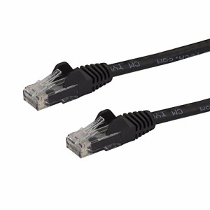 StarTech.com カテゴリー6 LANケーブル(Cat6) RJ45モールディングコネクタ(ツメ折れ防止カバー付き) 22.8m ブラック N6PATCH75BK