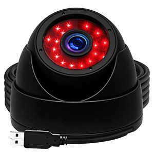 ELP 1080Pウェブカメラ 200万画素赤外線ナイトビジョン 防犯カメラ 100fps 24個の赤外線ライト ドーム型監視カメラ FHD USBドームカメラ 