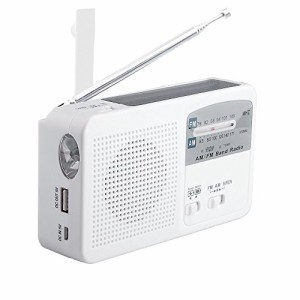 smart-life ポータブルラジオ FM/AM/対応 500MaH大容量バッテリー防災ラジオ ワイドFM対応ラジオ スマートフォンに充電可能 手回し充電/