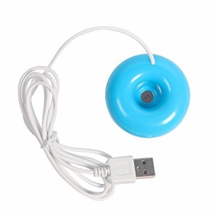 超音波加湿器 ブルー ドーナツ加湿器 USB電源 ミニ ポータブル 水に浮かべる加湿器 オフィスデスクトップミニ加湿器