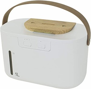 [山善] USB 加湿器 卓上 超音波式 ツインミスト アロマオイル対応 小型 タンク容量1L 上部給水仕様 充電式 ホワイト MZUB-PWM101(W)