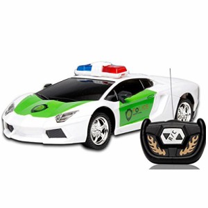 1:24電動RC　リモートコントロールカー　警察の車　車モデル　子供おもちゃ　贈り物/ギフト (緑)