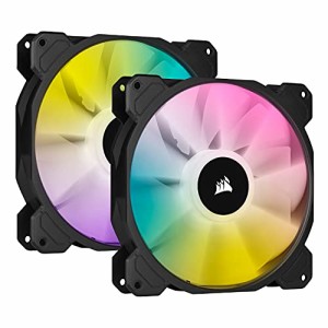 CORSAIR iCUE SP140 RGB ELITE with iCUE Lighting Node CORE 140mm PCケースファン ブラック (2個パック・コントローラー付属) CO-90501