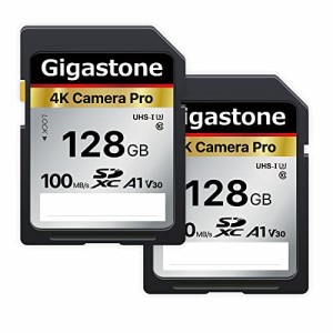 Gigastone SDカード 128GB 2枚セット メモリーカード  A1 V30 U3 Class 10 SDXC 高速 4K UHD & Full HD ビデオ Canon Nikon など デジタ