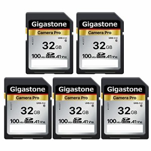 Gigastone SDカード 32GB 5枚セット, 高速 フルHD ビデオ SDHC メモリーカード 32GB 5-Pack, Full HD デジタルカメラ, UHS-I U1 Class 10