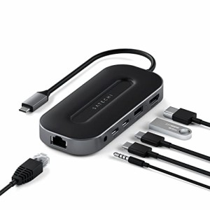 Satechi USB4 マルチハブ 6-in-1 イーサネット 2.5G, USB-C PD 充電, 8K HDMI, USB-A/USB-Cデータ, 音声ジャック (MacBook Pro/M2, iPad 