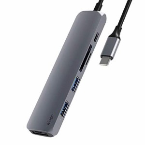 elago USB C ハブ 6 in 1 USB Type C ドッキングステーション 4K HDMI出力 PD パワーデリバリー 充電 対応 USB-C / USB3.0 / SDカード / 