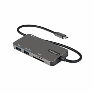 StarTech.com USB Type-Cマルチ変換アダプター/4K HDMI/100W USB PD/SD & microSD スロット/3ポートUSB 3.0 ハブ/タイプC対応マルチハブ/