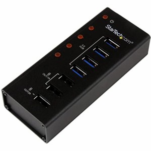 StarTech.com 4ポートUSB 3.0ハブ 充電用USBポート x3 搭載(2x 1A / 1x 2A) 壁取付け用ブラケット付属 ST4300U3C3