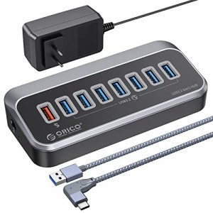 ORICO USB ハブ USB3.0 8ポート 5Gbps高速転送 18W急速充電 ACアダプタ付き セルフパワー/バスパワー両対応 1mケーブル付き Windows/Linu