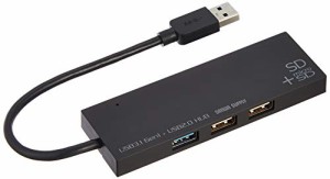 サンワサプライ USBハブ USB A接続 (USB3.1/3.0×1ポート/USB2.0×2ポート/SDカード・microSDカードリーダー付き) ブラック USB-3HC316BK