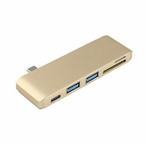 USB C ハブ 5 in 1 Type C アダプタ 13"/15" 対応 MacBook Pro USB 3.0 ポート100W充電*2 Micro SD/SDカードリーダー アルミニウム/Mac/W