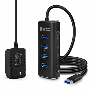 ROSONWAY USBハブ 3.1 Gen 2 電源付き 2023 改良 10Gbps アルミ製 4ポート 100cm ケーブル 付き USB HUB バスパワーとセルフパワー両用 5