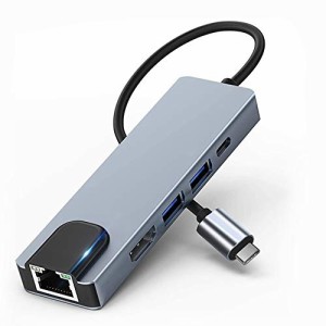 SLuB USB C ハブ USB Type C ハブ ドッキングステーション Type-C PD急速充電ポート 2USB 3.0ポート RJ45イーサネットポート 4K HDMIポー