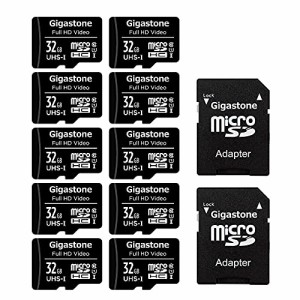 Gigastone マイクロSDカード Micro SD Card 32GB マイクロSDカード 32 GB 10個セット SDアダプタ付 ミニ収納ケース付 SDHC U1 C10 90MB/S