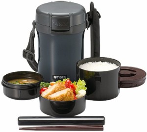 タイガー 魔法瓶 保温 弁当箱 ステンレス ランチ ジャー 茶碗 約 3 杯分 チャコールグレー LWU-A171-HD Tiger