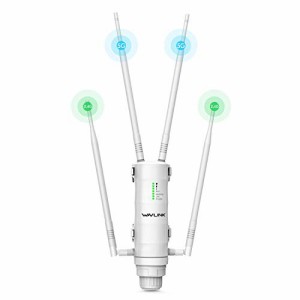 WAVLINK WiFi 無線LAN 中継器 屋外 アクセスポイント AP機 11ac 300+867Mbps デュアルバンド 4つ7dbi強力なアンテナ 防水デザイン PoE給