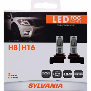 SYLVANIA −H8 LEDフォグライト−高品質プラグ&プレイLEDフォグライト、明るいホワイトライト出力、HIDやLEDヘッドライト照明システムに