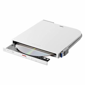 BUFFALO USB3.1(Gen1)/3.0 外付け DVD/CDドライブ バスパワー Wケーブル(給電ケーブル付き) 薄型ポータブル 国内メーカー Window/Mac ホ
