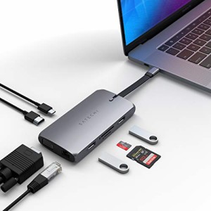 Satechi On-The-Go マルチ USB-Cハブ 9-in-1 (スペースグレイ) (MacBook Pro/M1/ Air2018以降, iPad Pro/Air など対応)