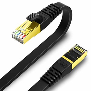 2m KASIMO CAT8 LANケーブル カテゴリー8 フラット 40Gbps 2000MHz SFTP RJ45 超高速 金メッキコネクタ 二重シールド 爪折れ防止 ADSL回